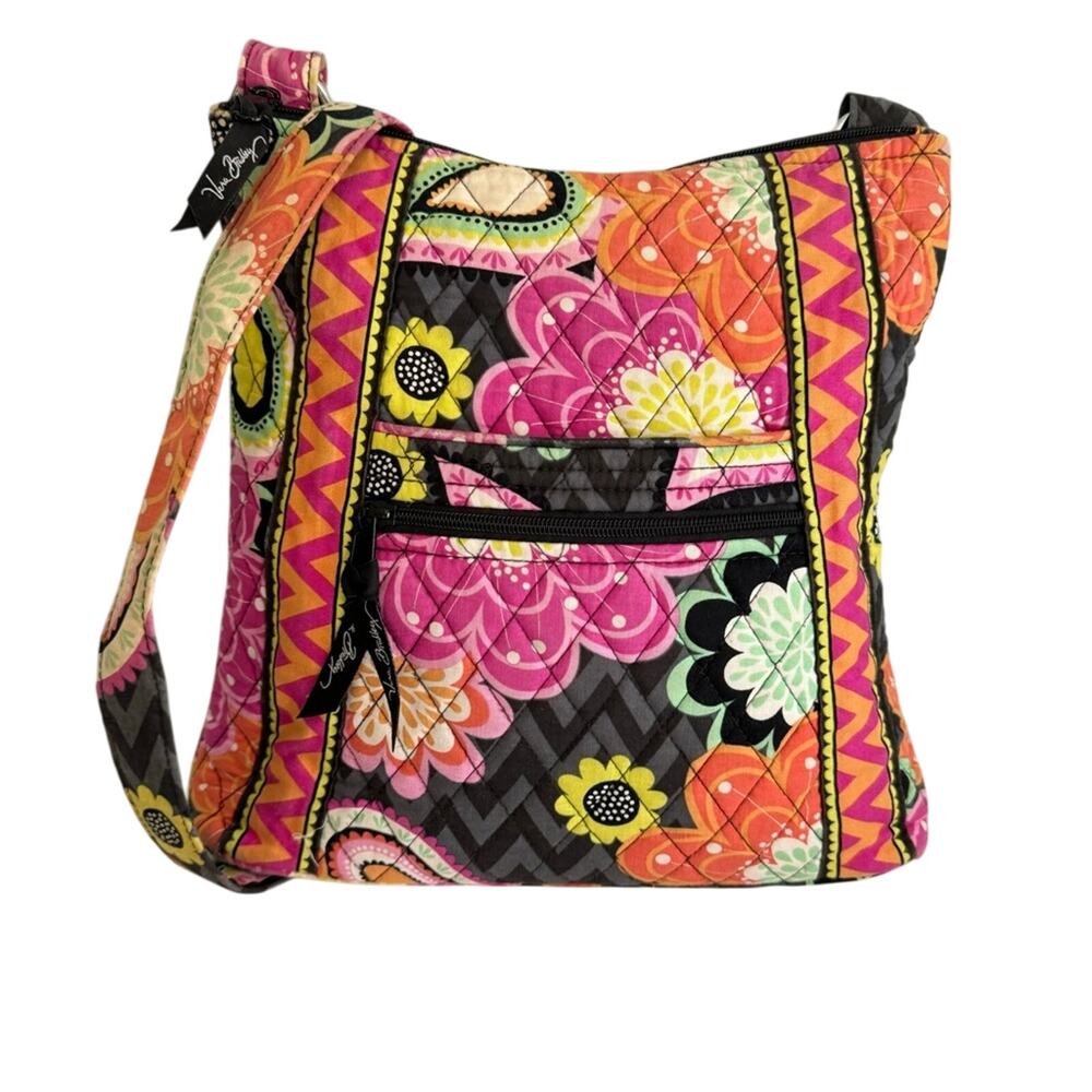 Vera Bradley Floral Ziggy Zinnia Iconic Hipster Crossbody Shoulder Bag Orange S‎
